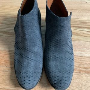 Lucky Brand Perforated Leather Ankle Bootie w/ Zipper